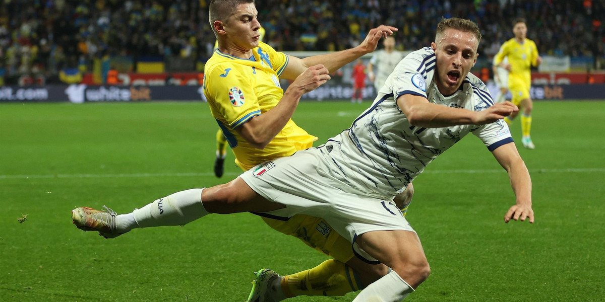 W meczu Ukraina - Włochy aż trzeszczały kości. Stawką był bezpośredni awans na Euro.