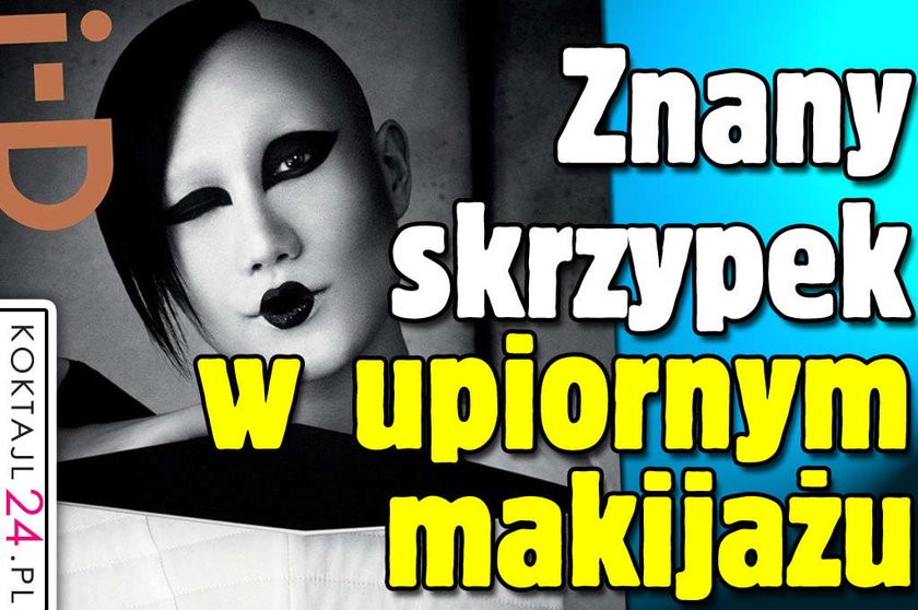 Znany skrzypek w upiornym makijażu