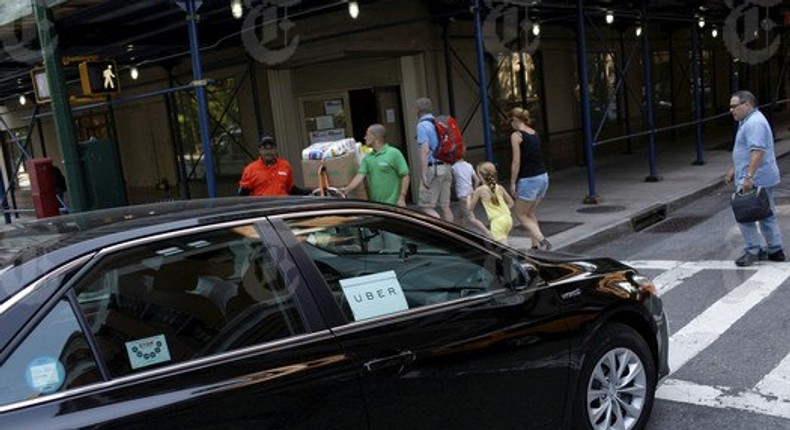 An UberX car on the streets of New York, July 16, 2015. Uber has for years engaged in a worldwide program to deceive authorities in markets where its ride-hailing service was being resisted by law enforcement, or in some instances, had been outright banned, the New York Times reported on March 3, 2017. 