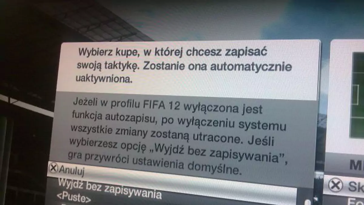 Uważaj, gdzie zapisujesz taktyki w FIFA 12