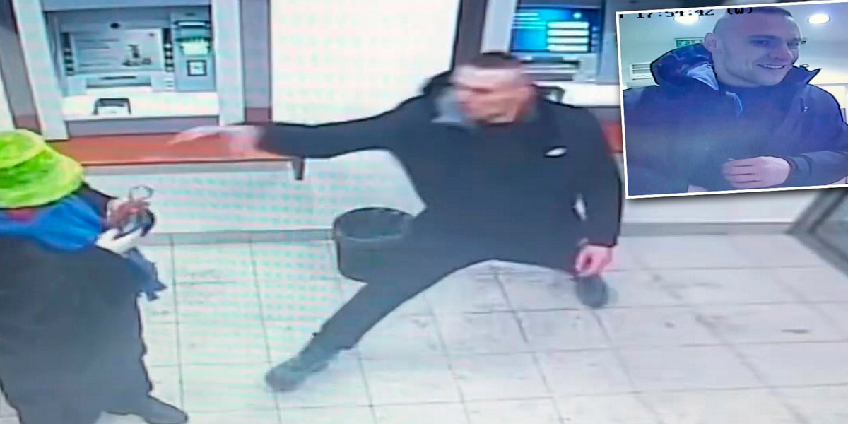 Brutalnie napadł kobietę przed bankomatem. Policja pokazała nagranie.