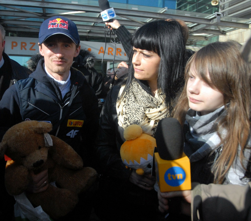 Karolina Małysz z rodzicami w 2011 roku