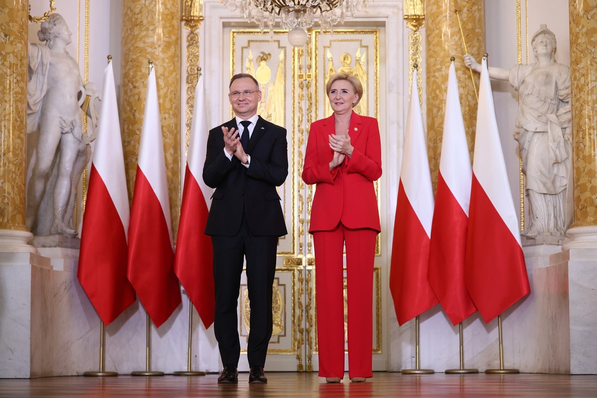 Andrzej Duda z małżonką podczas obchodów Święta Narodowego Trzeciego Maja