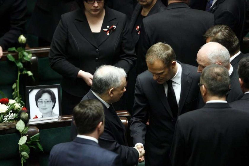 Donald Tusk, Jarosław Kaczyński, Lech Kaczyński, katastrofa, śmierć prezydenta, Smoleńsk, Katyń