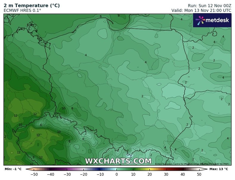 Na wschodzie będzie zimno, a na zachodzie zdecydowanie cieplej