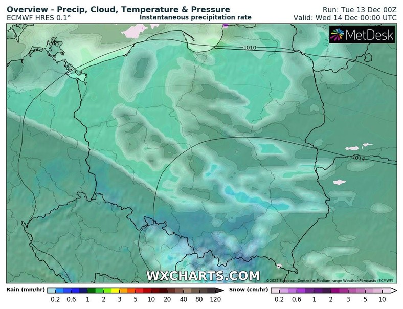 W nocy wszędzie powinno być pogodnie