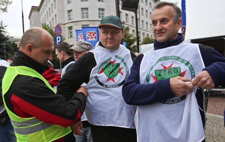 Górnicy przed Sejmem