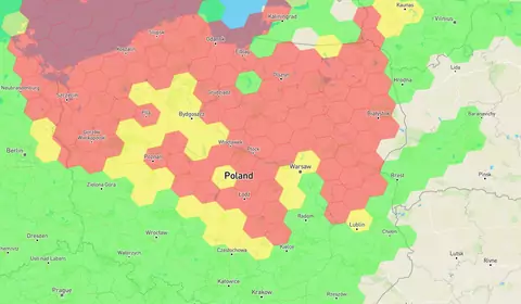 Zakłócenia sygnału GPS nad Polską. Połowa kraju na czerwono