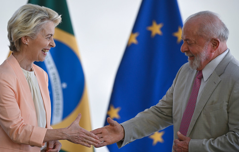 Przewodnicząca KE Ursula von der Leyen i Prezydent Brazylii Luiz Inacio Lula da Silva. Brasilia, 12 czerwca 2023 r.
