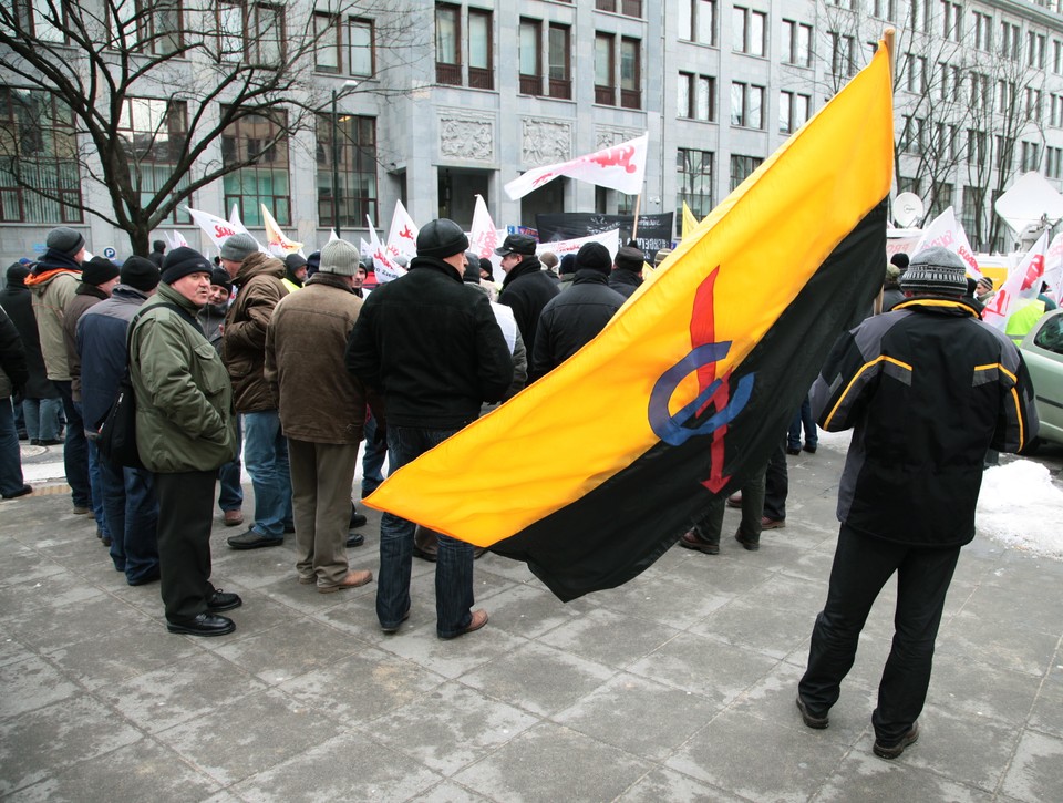 Warszawa: protest związkowców PGE