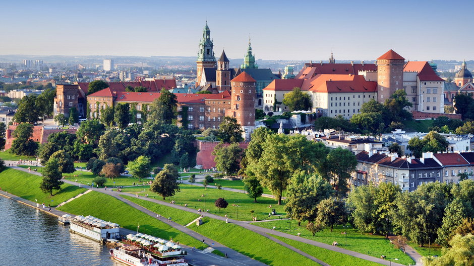 Widok z lotu ptaka na Wawel 