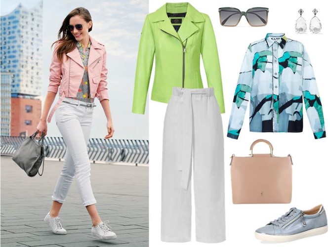 Mama w wielkim mieście. STYLIZACJA: białe spodnie - Cotton Club/ cottonclub.pl, koszula - KAMY Made In Krakow/ kamydesign.pl, kurtka - Fratelli/ www.fratelli.com.pl, torebka - Menbur/menbur.pl, buty - Caprice/caprice.pl, pozostałe dodatki - TK MAXX