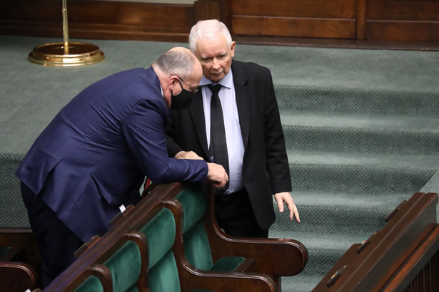 Wicepremier, prezes PiS Jarosław Kaczyński bez maseczki PAP/Tomasz Gzell