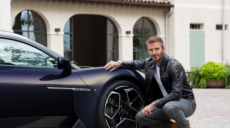 David Beckham és az általa konfigurált Maseratik egyike / Fotó: Northfoto