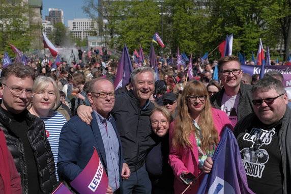 Marsz Lewicy i związków zawodowych w Warszawie