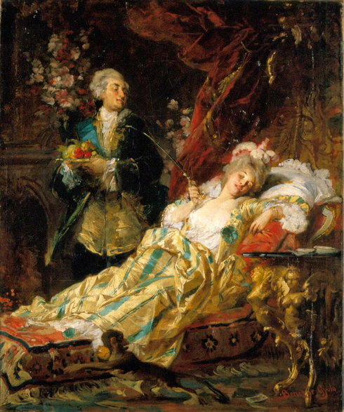 Ludwik XV i Madame du Barry – obraz namalowany przez Gyula Benczur (1874)