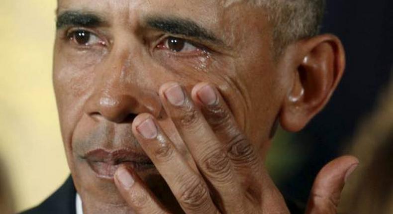 US President, Barack Obama breaks down while talking about the 2012 school massacre and other mass killings 