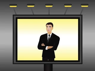 businessman on billboard vector