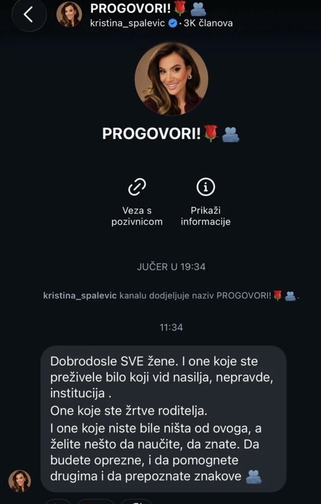 Kristina Spalević napravila kanal za žrtve nasilja