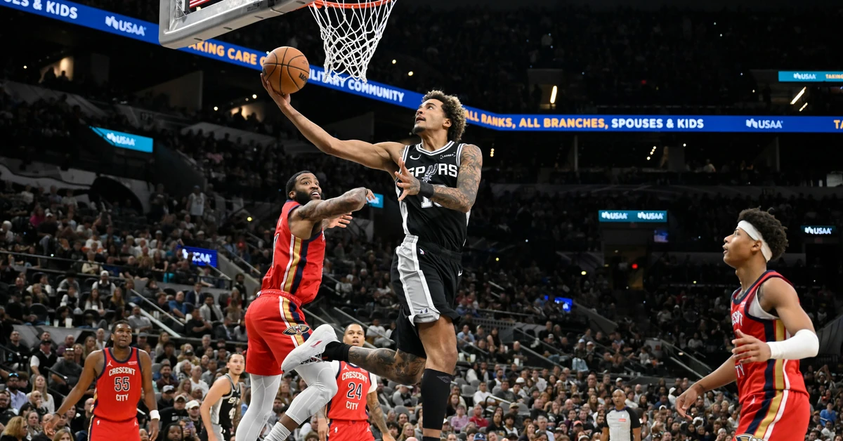 Sochan zdobył 11 punktów. Dziewiąte zwycięstwo San Antonio Spurs