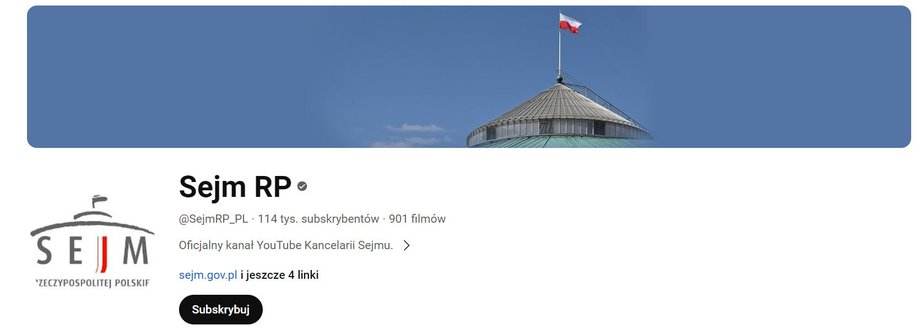 Zainteresowanie kanałem Sejmu na YT zauważalnie wzrosło.