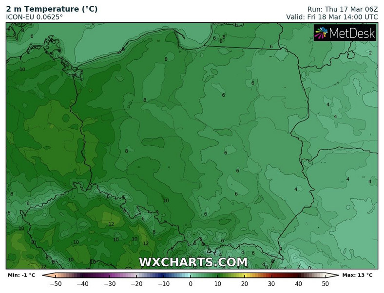 Piątek przyniesie dalszy spadek temperatury