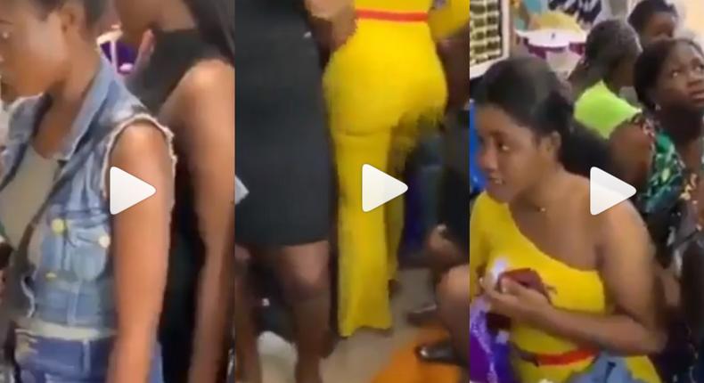 Ghanaian slay queens and lactating mothers jostle in a long queue to buy vagina sweetening charm (video)