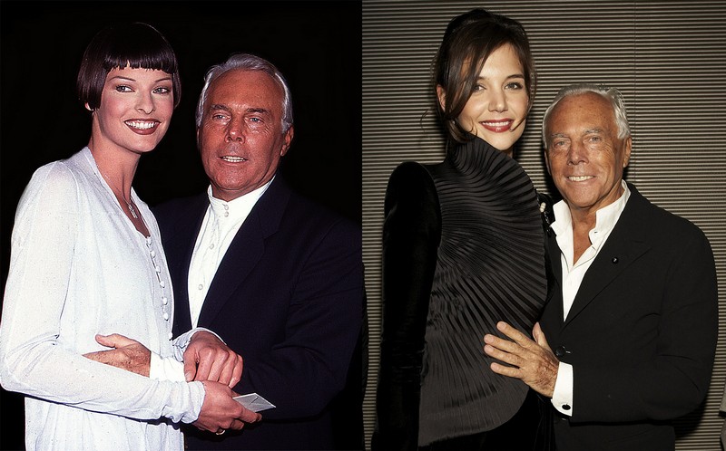 Giorgio Armani a Linda Evangelista, Armani a Katie Holmes.
