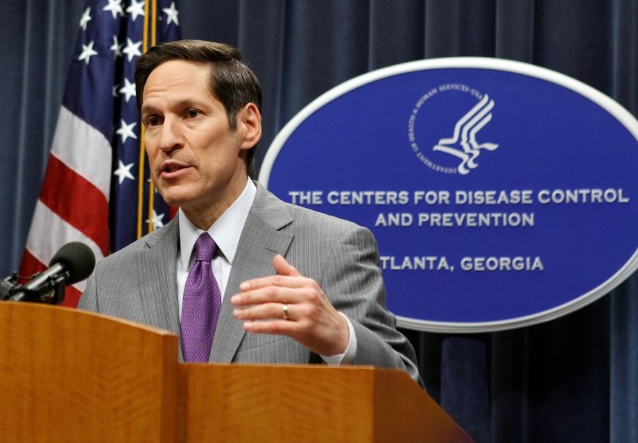 CDC Director Dr. Thomas Frieden, speaks at the CDC headquarters in Atlanta.