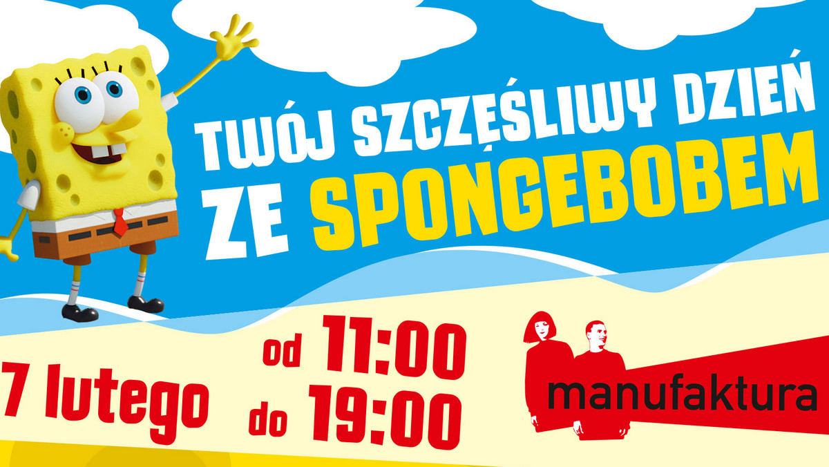 Premiera filmowych przygód kochanego przez dzieci (i dorosłych) na całym świecie SpongeBoba jest okazją do serii wyjątkowych imprez. W galeriach handlowych w całej Polsce odbędą się spotkania ze SpongeBobem. 7 lutego w godzinach od 11 d 19 organizatorzy zapraszają do łódzkiej Manufaktury.