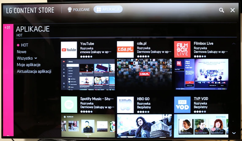 LG Content Store, czyli "sklep" z aplikacjami na telewizor