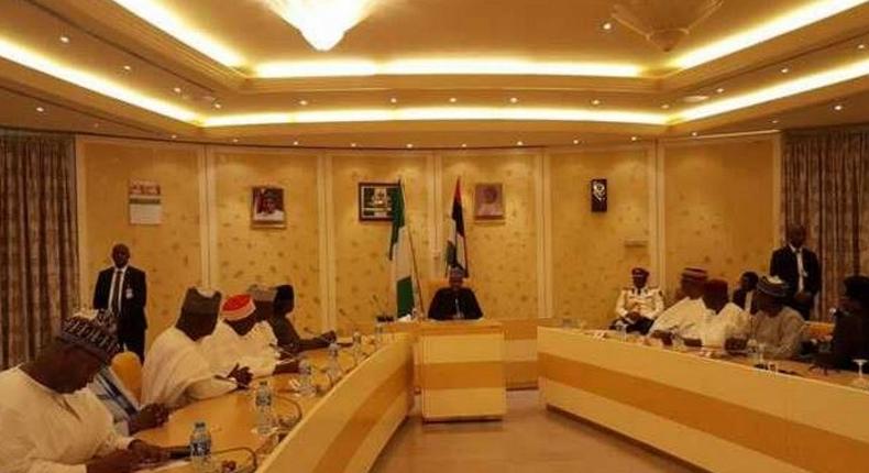 President Buhari meets Osinbajo, top government officials