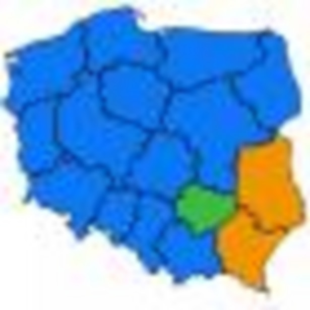 Poparcie w regionach w wyborach do sejmików wojewódzkich dla komitetów wyborczych o zasięgu ogólnokrajowym - godzina 12:05