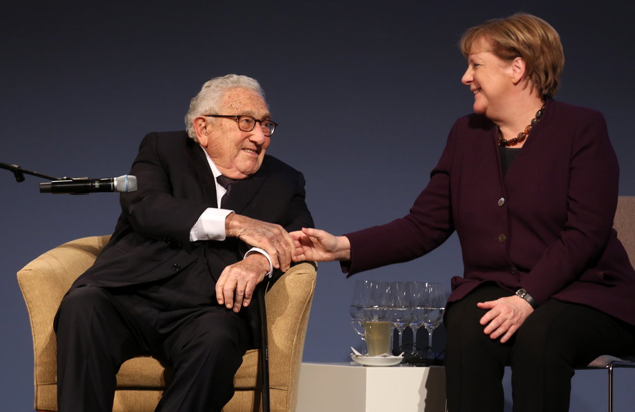 Henry Kissinger i kanclerz Niemiec Angela Merkel, styczeń 2020 r. 