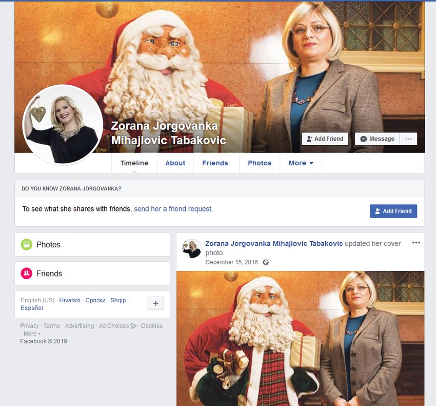 Zajednički lažni profil sa Jorgovankom Tabaković