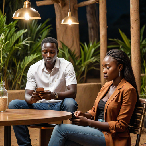 An AI-generated image of a lady buried on her phone (Source- Hotpot.ai)