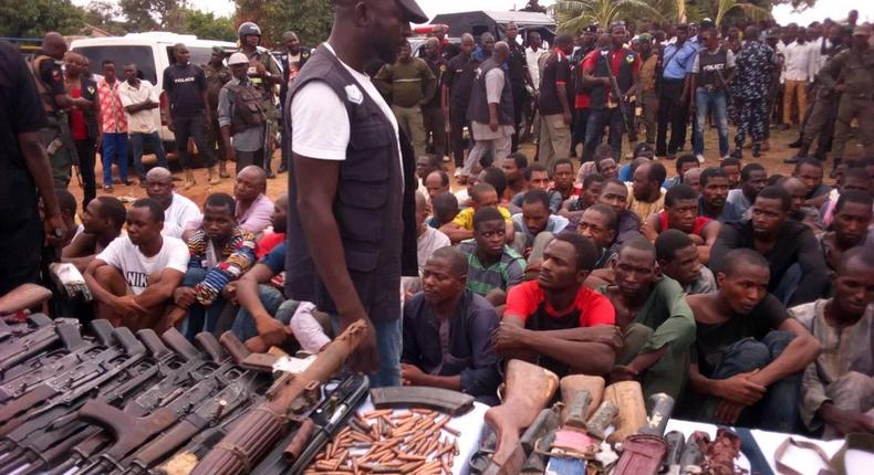 Police parade 56 criminal suspects in Borno/Illustrative photo. (Twitter/@MrSomoye)