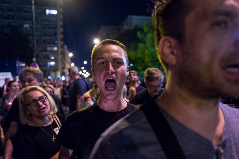 Protest przeciwko zmianom w Sądzie Najwyższym w lipcu 2017 roku