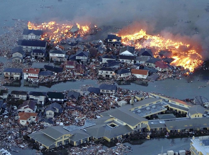 Wielki pożar w mieście Natori w prefekturze Miyagi