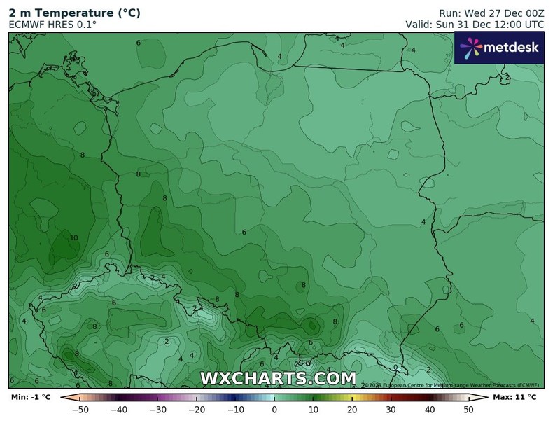 To będzie bardzo ciepłe pożegnanie roku