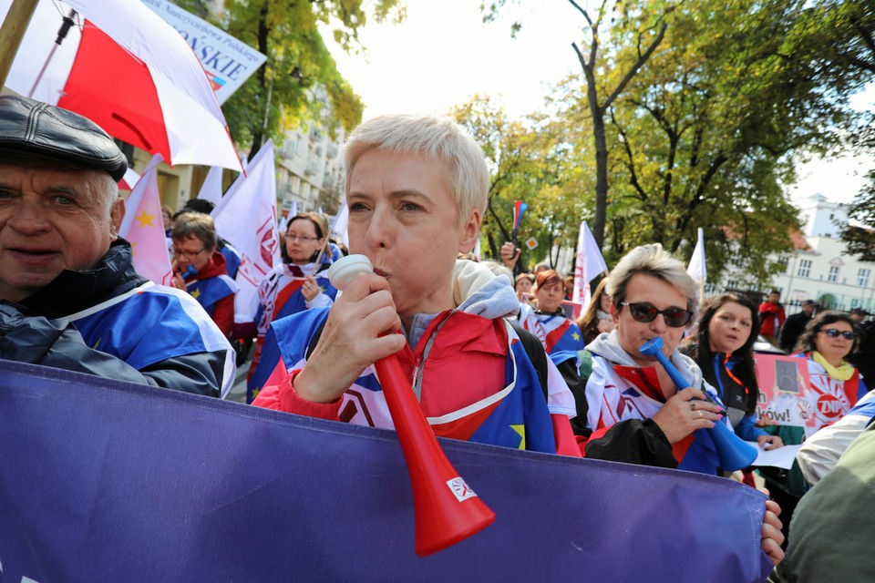 Protest nauczycieli w Warszawie