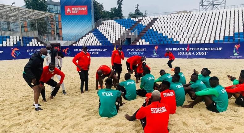 L'équipz du Sénégal à l'entrainement