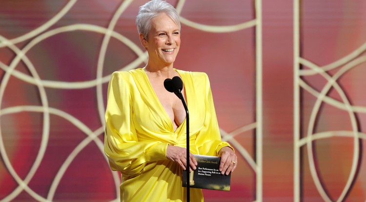 Jamie Lee Curtis az idei, 2021-es Golden Globe díjátadón februárban