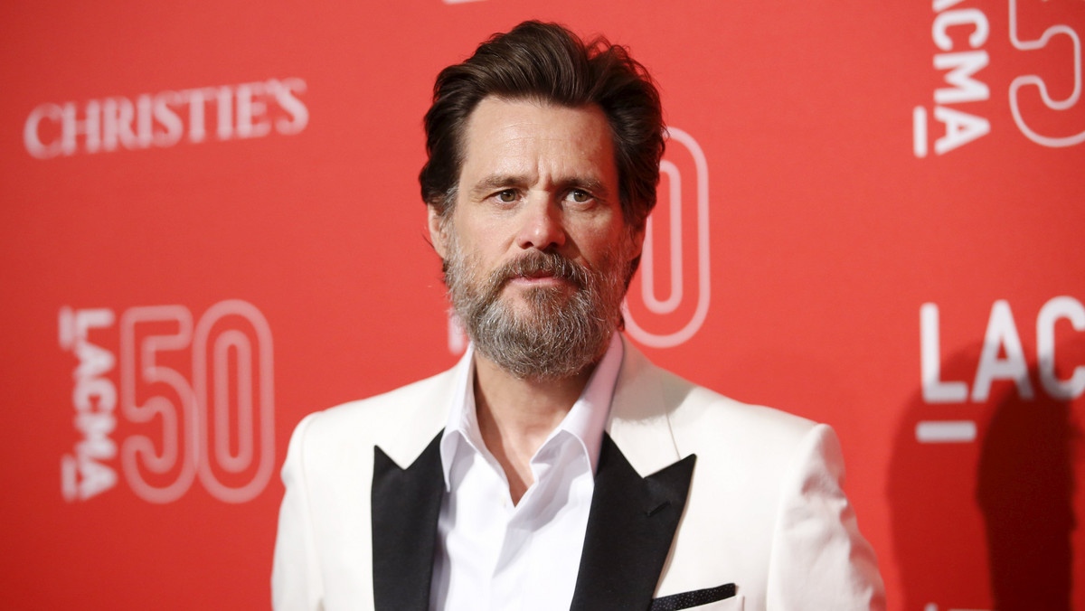 Actor Jim Carrey poses at LACMA's 50th anniversary gala in Los Angeles