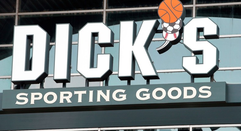 A Dick's Sporting Goods store in Broomfield, Colorado. Dick's Sporting Goods changed its gun-sales policies in February.