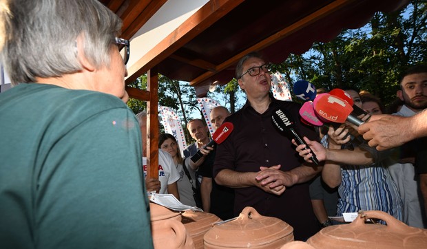 Aleksandar Vučić na skupu u selu Drežnik kod Užica