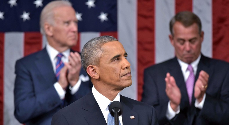 Former President Barack Obama during a State of the Union address.REUTERS/Mandel Ngan/Pool