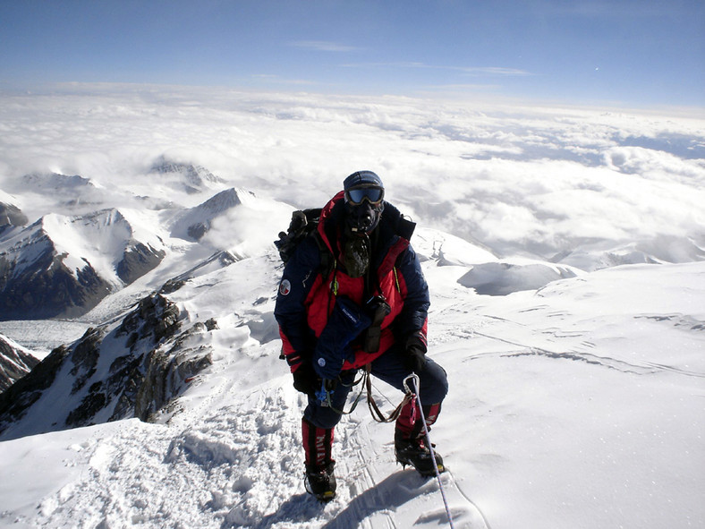 Marian Hudek podczas wejścia na Everest