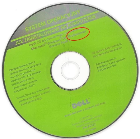 Piracki nośnik z systemem Windows XP: brak numerów IFPI i błędy językowe. (fot. materiały firmy Microsoft)