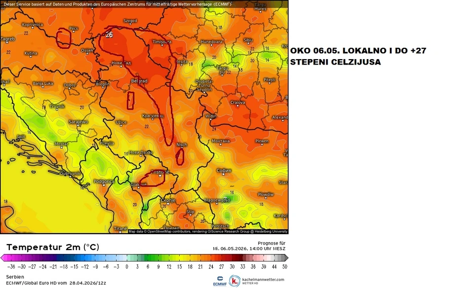 Letnje temperature u najavi posle 5. maja